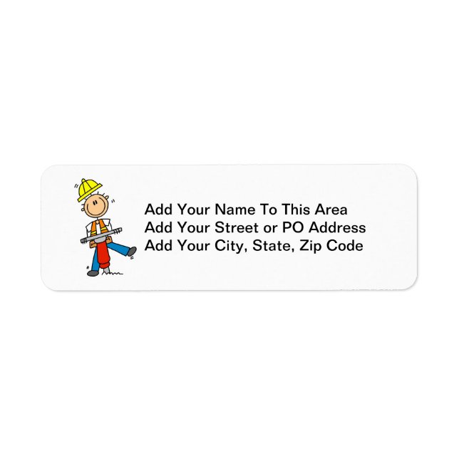 Construction  Worker With Jack Hammer Gifts Label (Front)