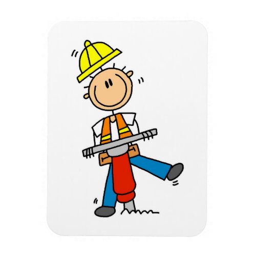 Construction  Worker With Jack Hammer Gifts Magnet