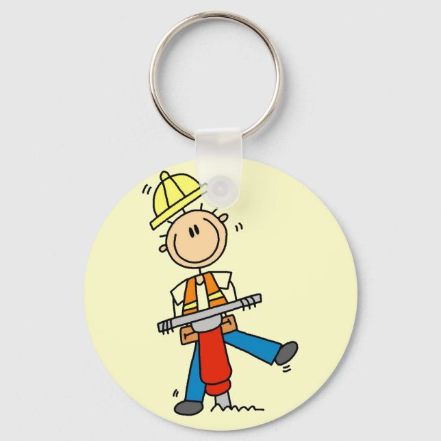 Construction Worker with Jack Hammer Keychain (Front)