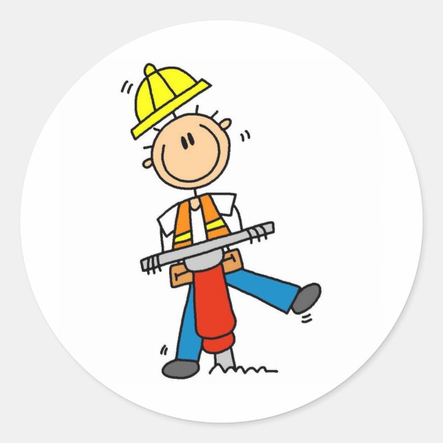 Construction Worker with Jack Hammer Stickers (Front)