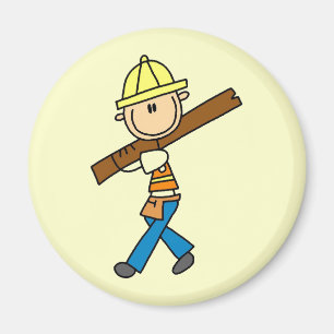 Construction Worker with Lumber Magnet