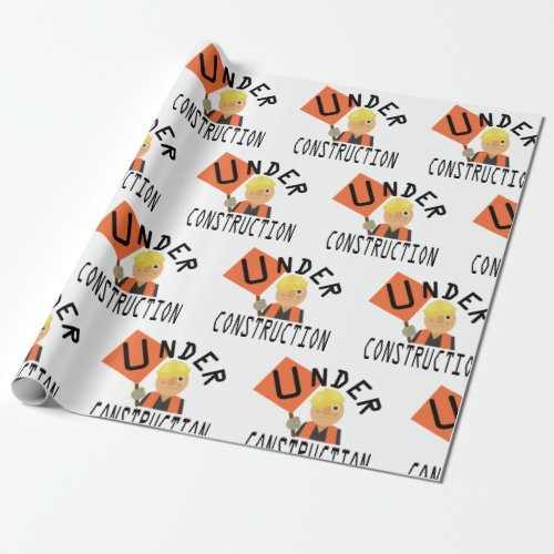 Construction Worker Wrapping Paper