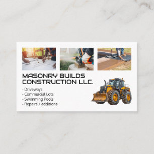 Construction Workers Heavy Machinery Business Card