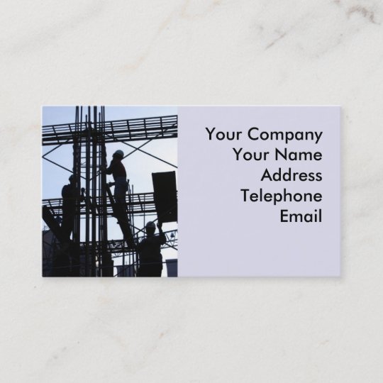 Construction Workers On Scaffolding Business Card