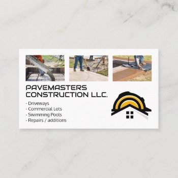 Construction Workers Paving Cement Business Card by lovely_businesscards at Zazzle
