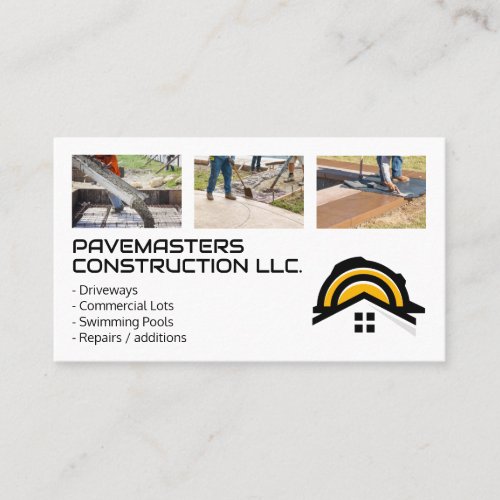 Construction Workers Paving Cement Business Card