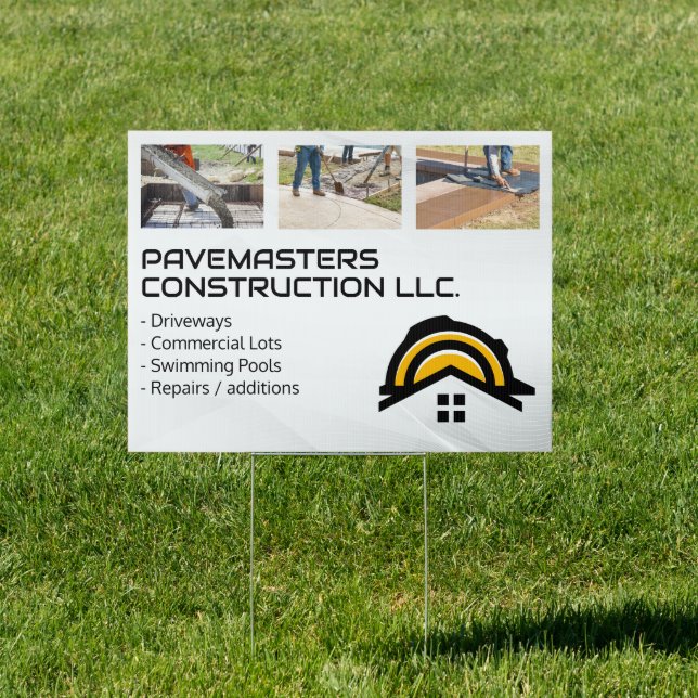 Construction Workers Paving Cement Sign (Insitu)