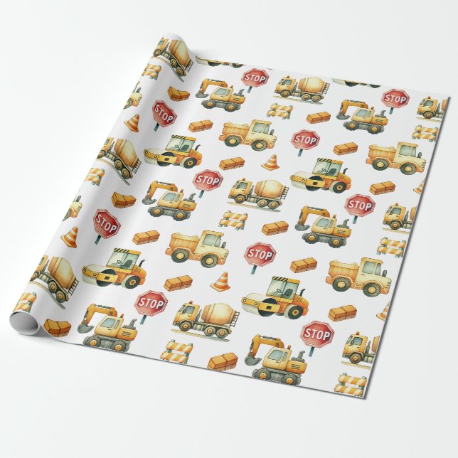 Construction wrapping paper (Unrolled)