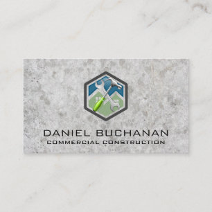 Construction Wrench Hammer Concrete Business Card