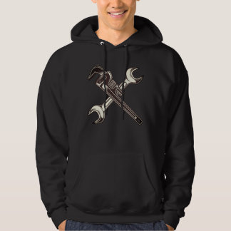Construction wrench with car auto mechanic spanner hoodie