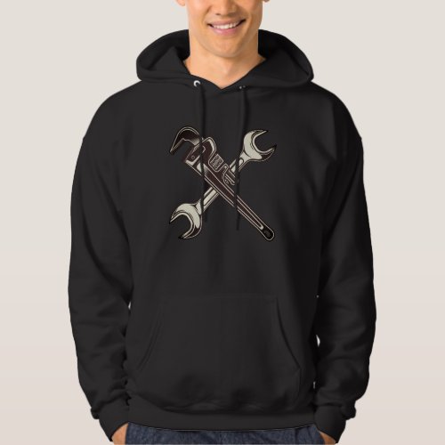 Construction wrench with car auto mechanic spanner hoodie