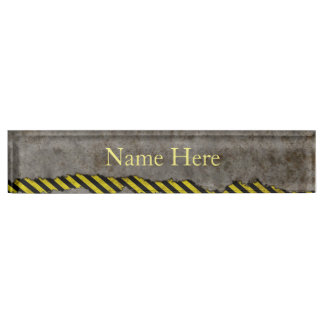 Construction Yellow and Black Nameplate