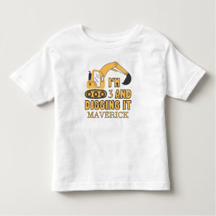 Construction Yellow Boys Dump Truck Birthday Toddler T-shirt