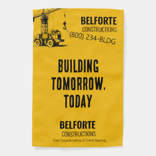 Construction Yellow Crane Company Design Garden Flag