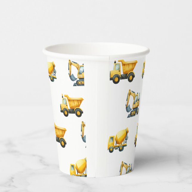 Construction, yellow dump truck cups (Right)