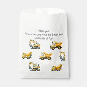 Construction, yellow dump truck favor bag