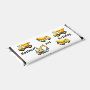 Construction, yellow dump truck Hershey's bar