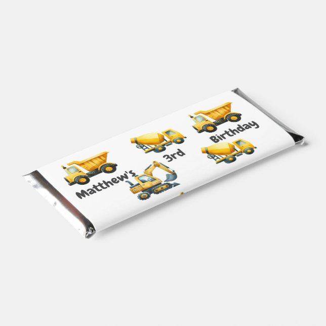 Construction, yellow dump truck Hershey's bar (Angled)