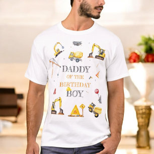 Construction Yellow Theme Boy Birthday Party Daddy T-Shirt