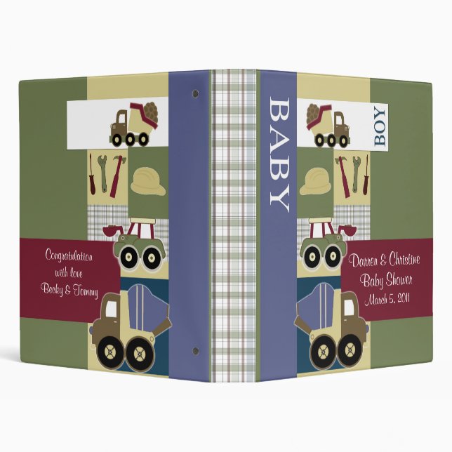 Construction Zone Baby Photo Album Binder (Background)