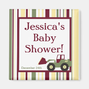 Construction Zone Baby Shower Favor Magnet