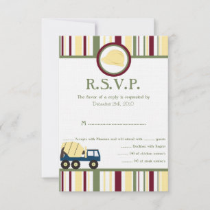Construction Zone Baby Shower RSVP Card