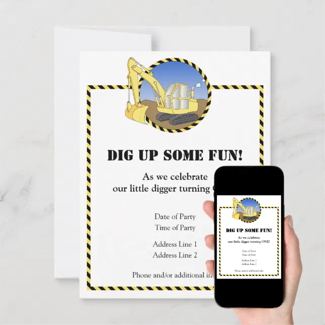 Construction Zone Birthday Party Invitation Zazzle