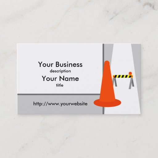 Customizable Construction Zone Business Card