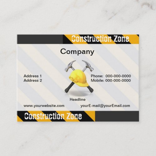 Construction Zone Business Card