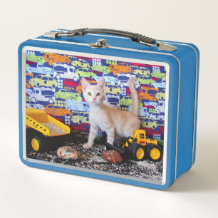 Construction Zone - Cat / Kitten Metal Lunch Box