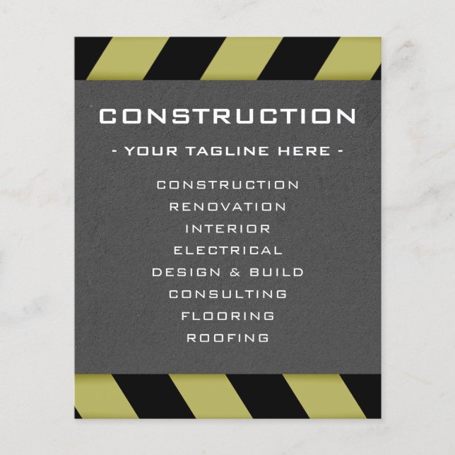 Construction zone inspired flyer (Front)