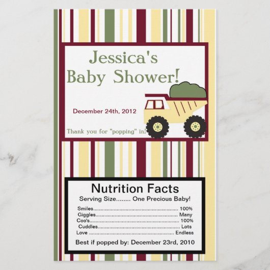 Construction Zone Microwave Popcorn Wrapper (Front)