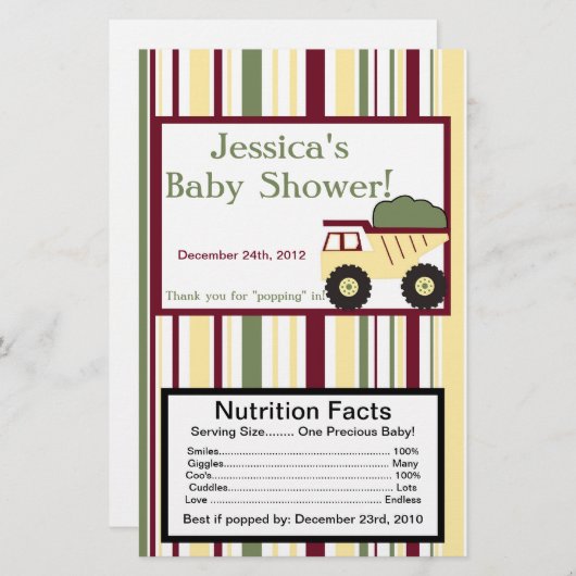 Construction Zone Microwave Popcorn Wrapper (Front/Back)