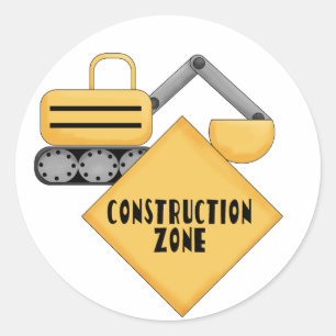 Construction Zone Tshirts and Gifts Classic Round Sticker