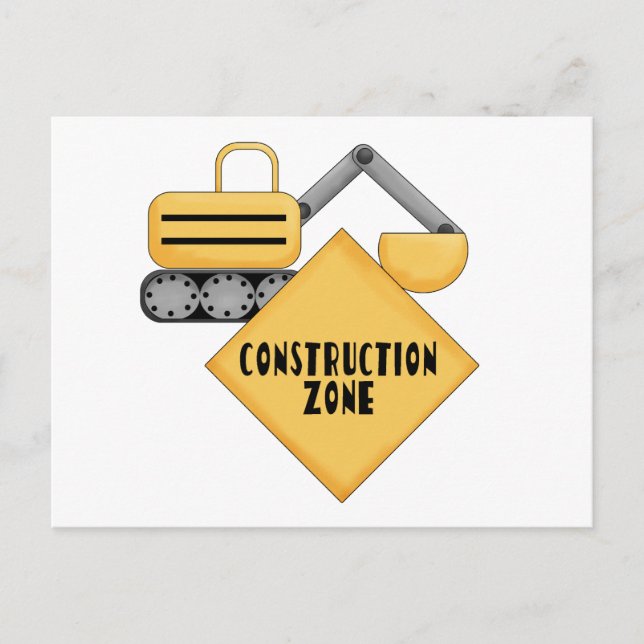 Construction Zone Tshirts and Gifts Postcard (Front)