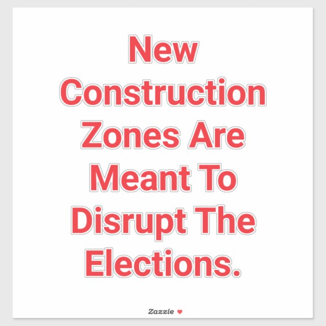 Construction Zones Block Vote Hankamer Artjunkhaus Sticker (Sheet)