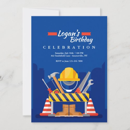 Constructions My Game Birthday Invitation