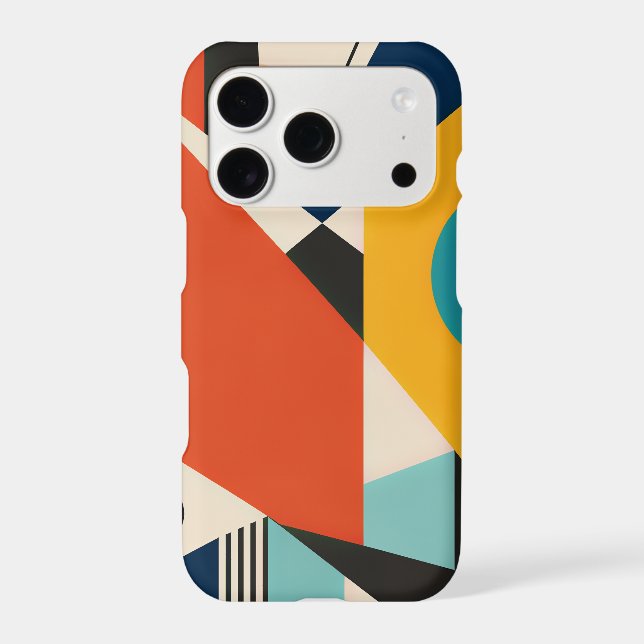 Constructivist Teal Orange Geometric Abstract Iphone Case (Back)