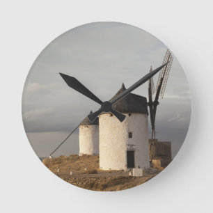 Consuegra, antique La Mancha windmills Round Clock
