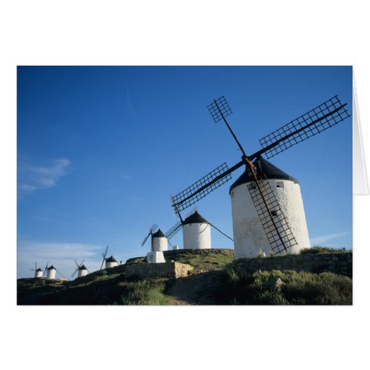 Consuegra, La Mancha, Spain, windmills 2 Cards (Front Horizontal)