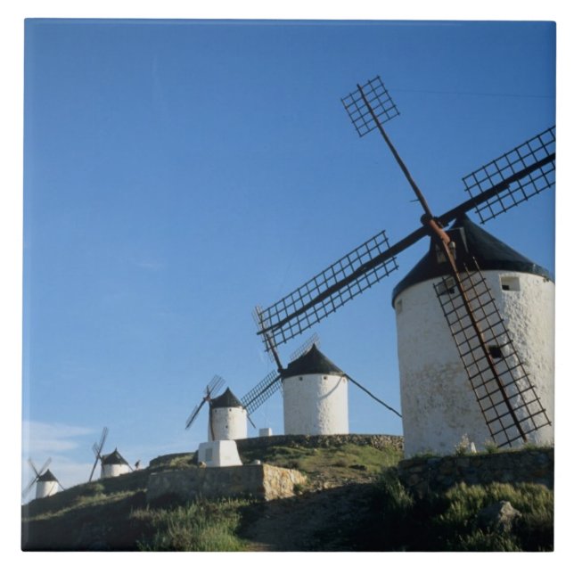 Consuegra, La Mancha, Spain, windmills 2 Tile (Front)