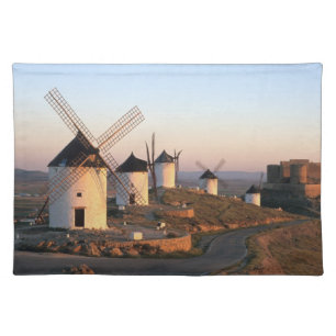 Consuegra, La Mancha, Spain, windmills Cloth Placemat