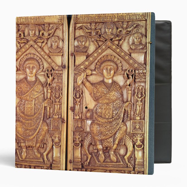 Consular diptych Anastasius  carved 3 Ring Binder (Front/Inside)