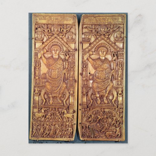 Consular diptych Anastasius  carved Postcard