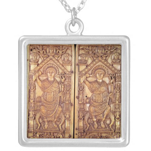 Consular diptych Anastasius  carved Silver Plated Necklace