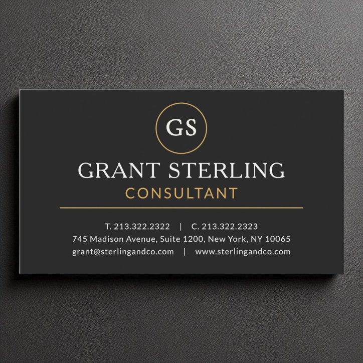 Consultant Black Gold Luxury Modern Elegant Business Card