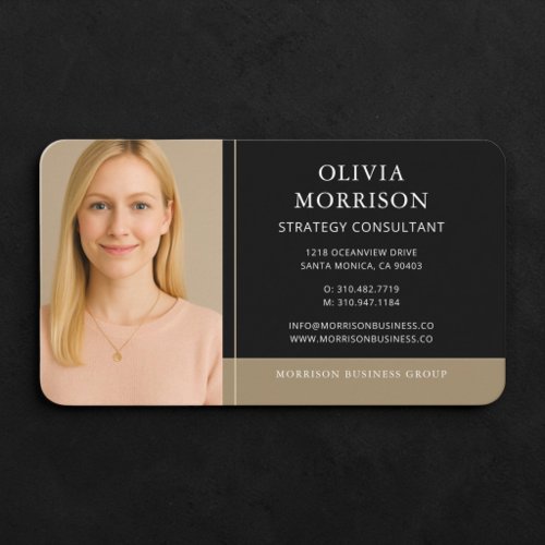 Consultant Black Gold Photo Business Card