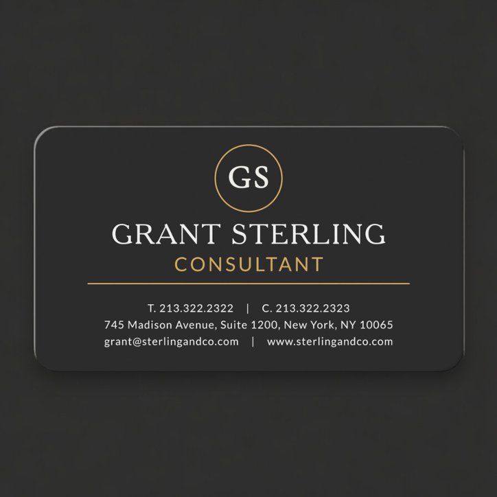 Consultant Black Gold Professional Business Card