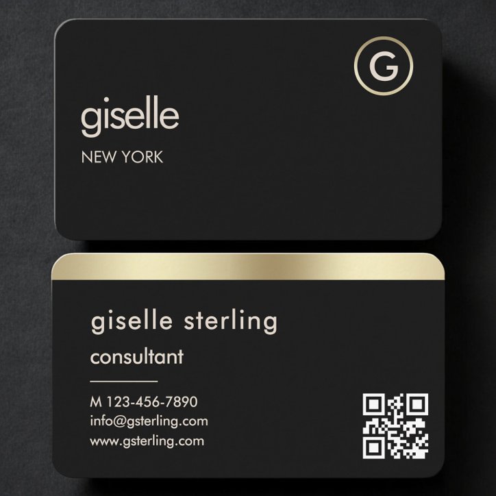 Consultant Black Gold QR Code Business Card