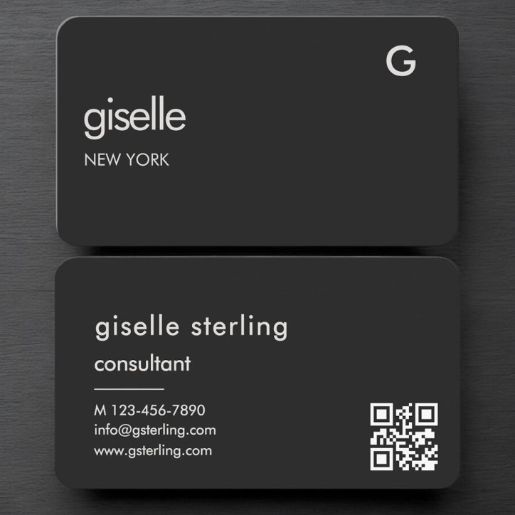 Consultant Black QR Code Business Card